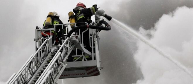 Pożar domu jednorodzinnego w Łochowie