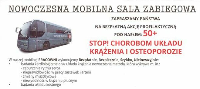 Fragment ulotki informującej o rzekomych badaniach kardiologicznych. | fot. Fordon.pl