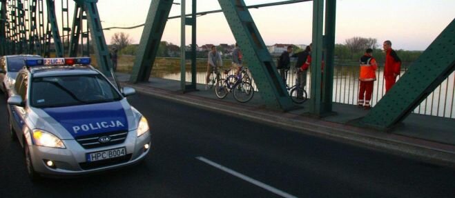 Traktorem zablokował most na Wiśle